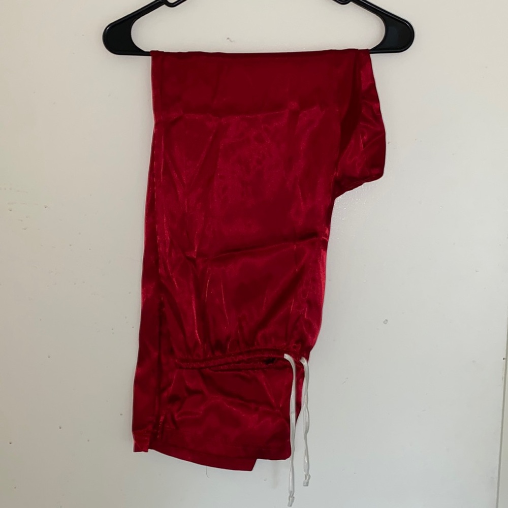 Red silk Pink sleepwear pants